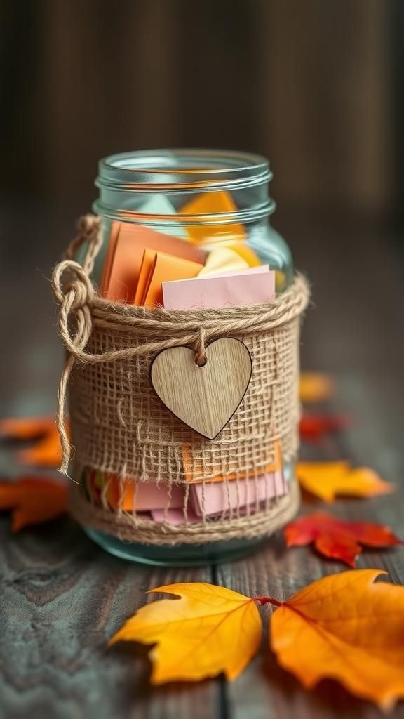 Mason Jar Wrapped in Burlap and Twine