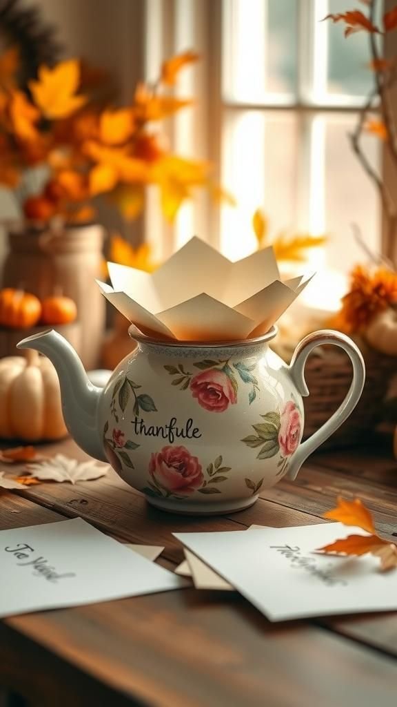 Vintage Teapot as an Unexpected Gratitude Jar