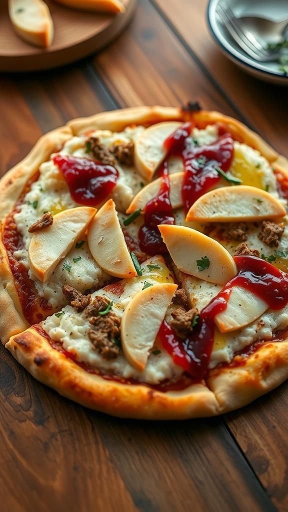 Thanksgiving Leftover Pizza with All the Fixings