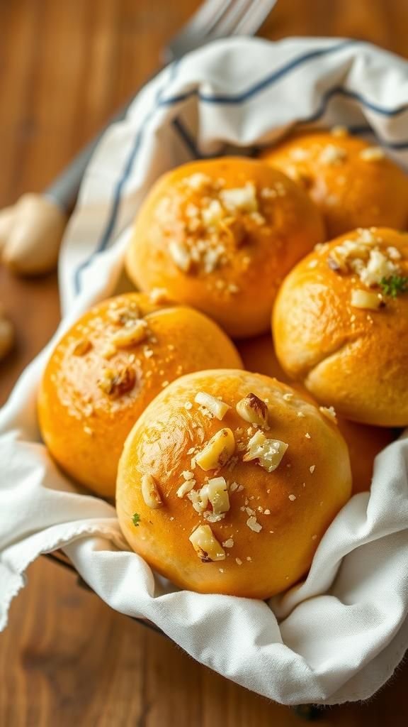 Roasted Garlic and Parmesan Dinner Rolls