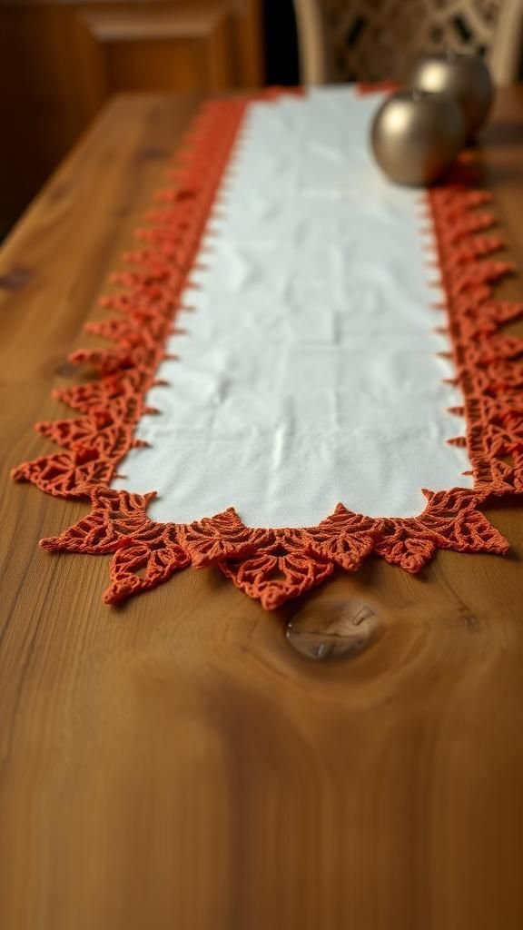 Crocheted Edge Table Runner for Texture