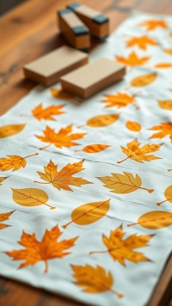 Stamped Potato Print Table Runner