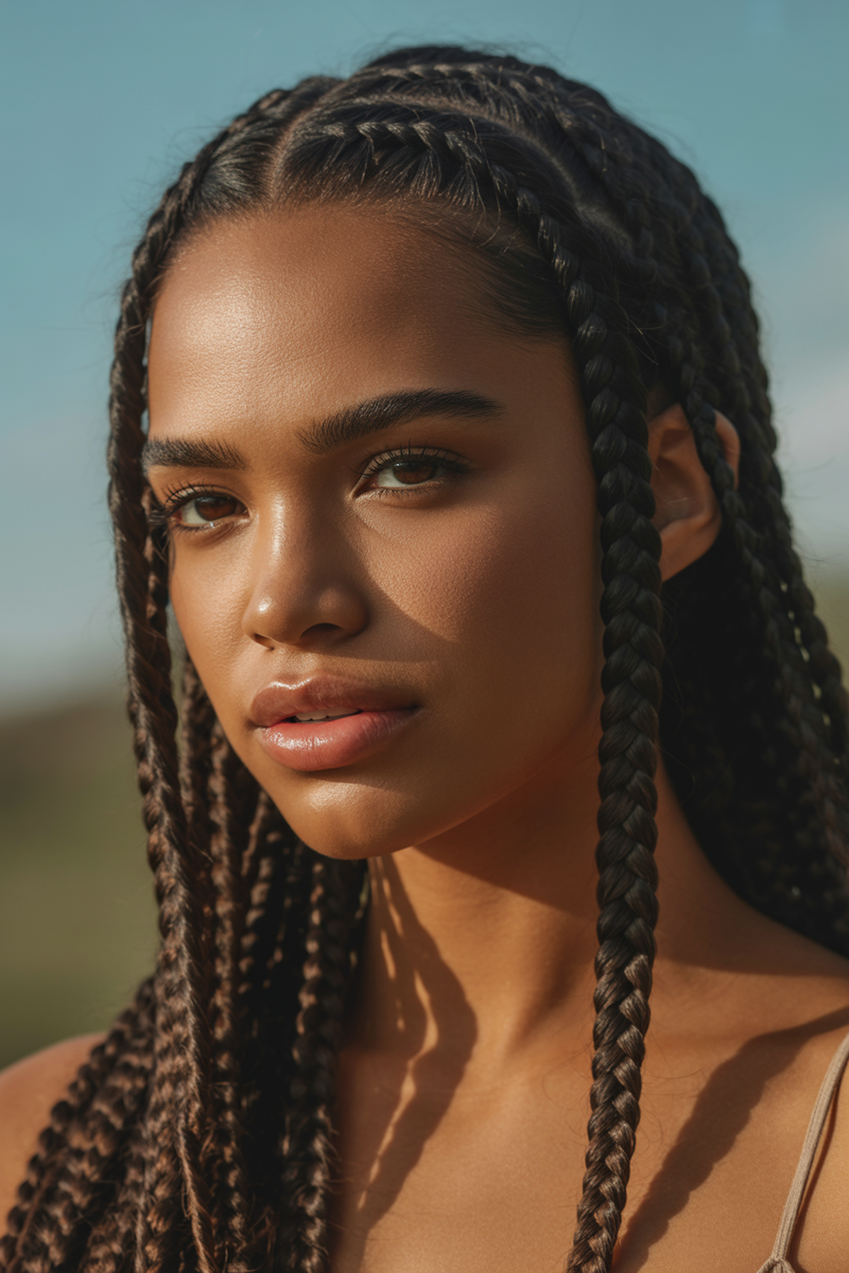 Goddess Braids with Intricate Patterns