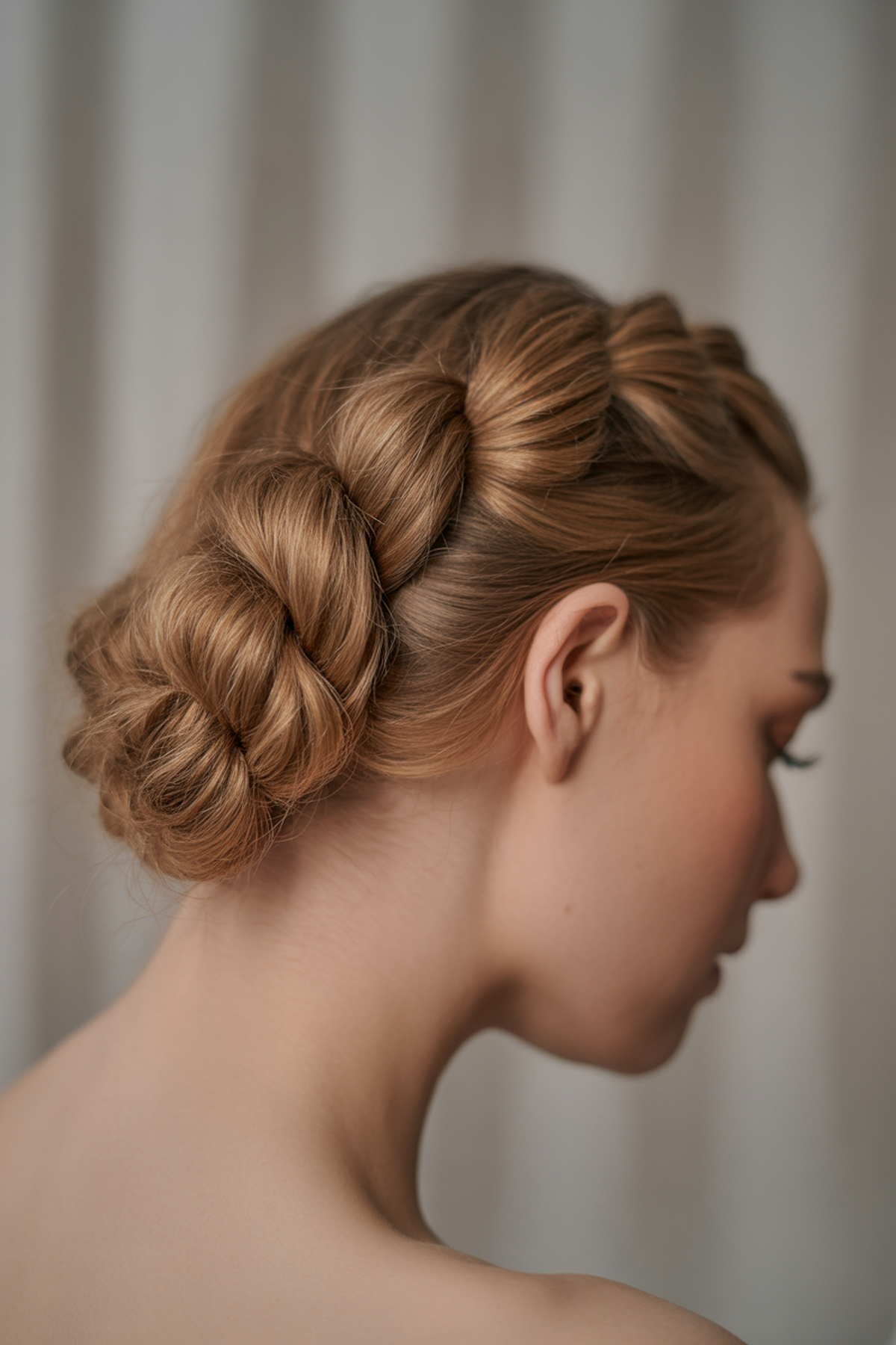 Two-Strand Twist Updo for Elegance