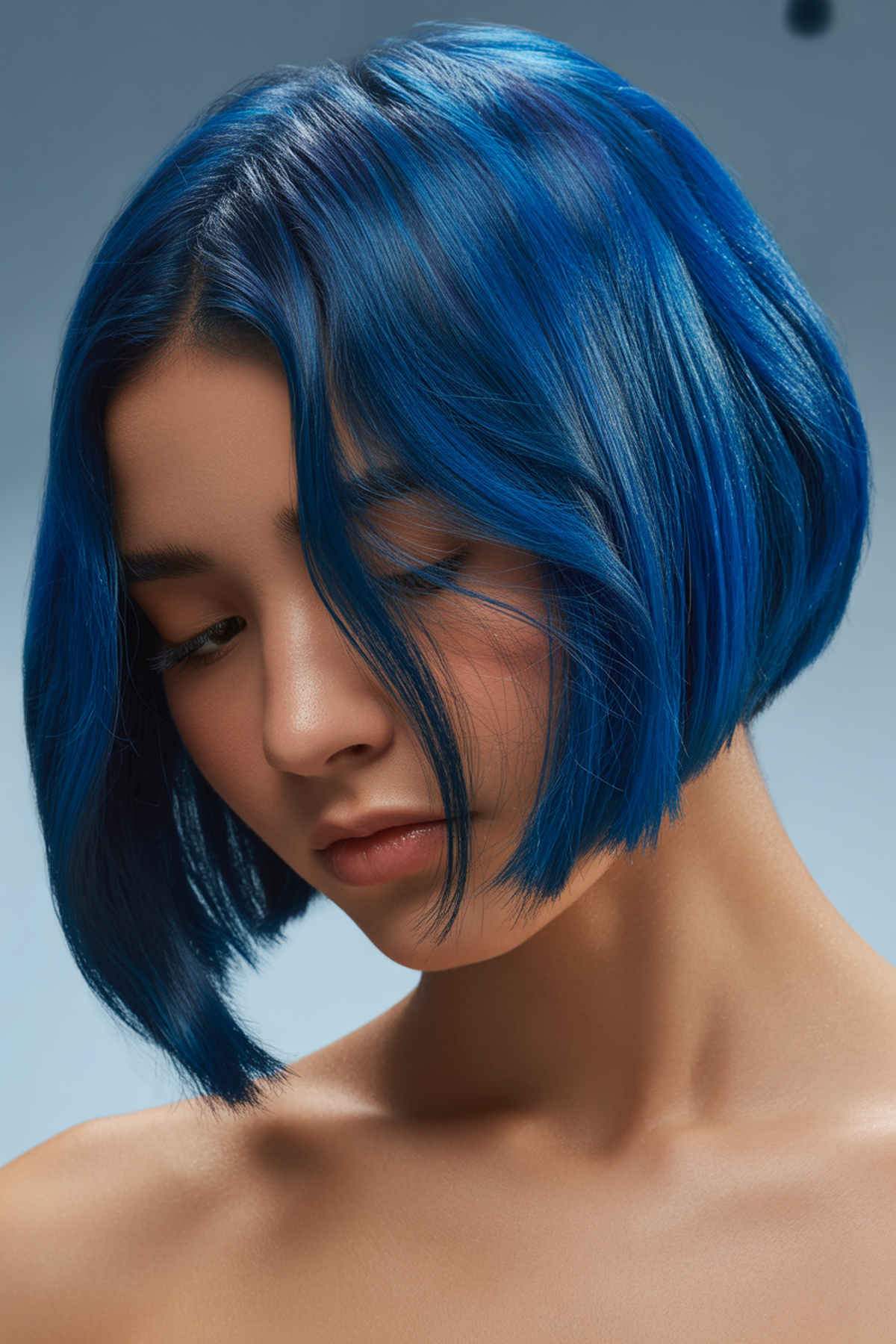 Asymmetrical Bob with Bold Color Accents