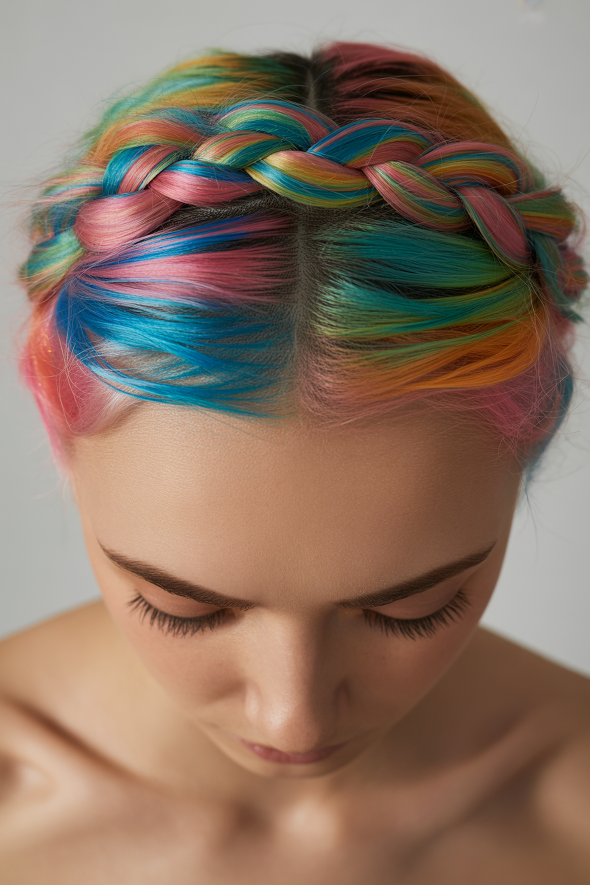 Rainbow Braids with a Twist of Elegance