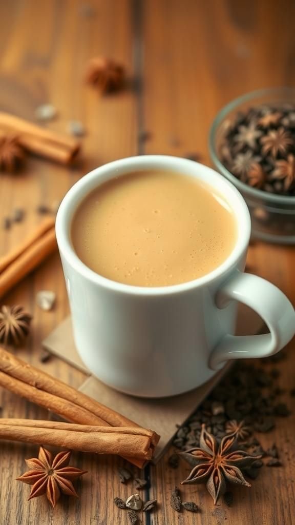 Creamy Chai Tea Latte With Warm Spices