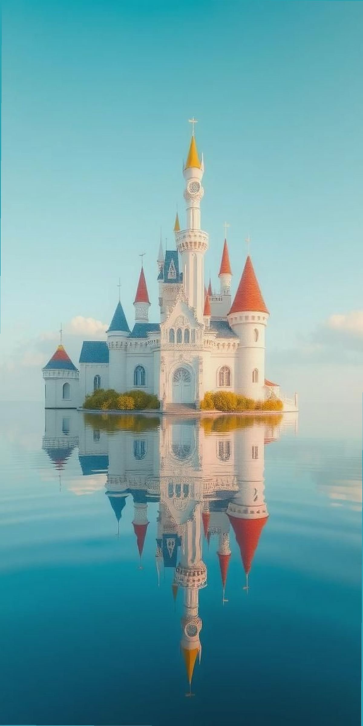 Fairy Tale Castle Reflected in Crystal Lake