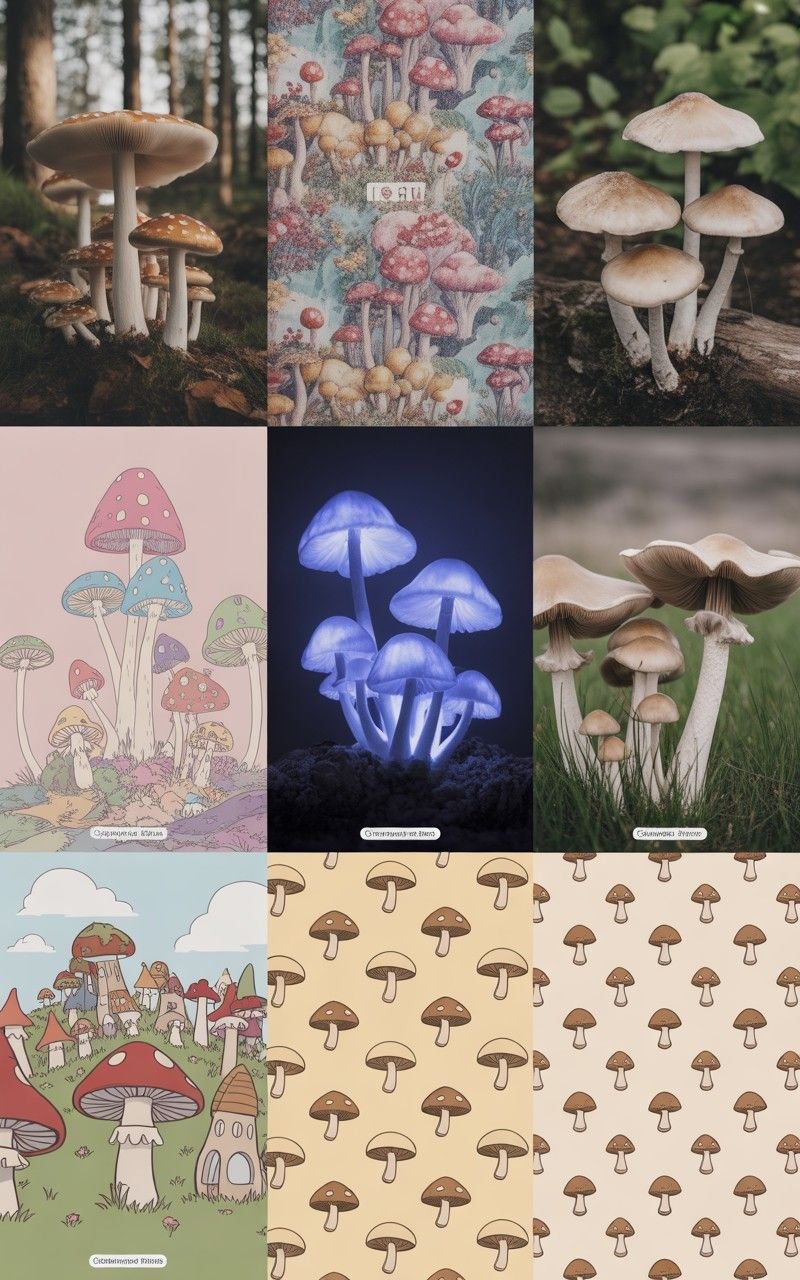 21 Whimsical Mushroom Wallpapers For A Fantasy Feel collage 1