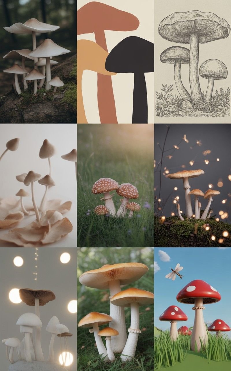 21 Whimsical Mushroom Wallpapers For A Fantasy Feel collage 2