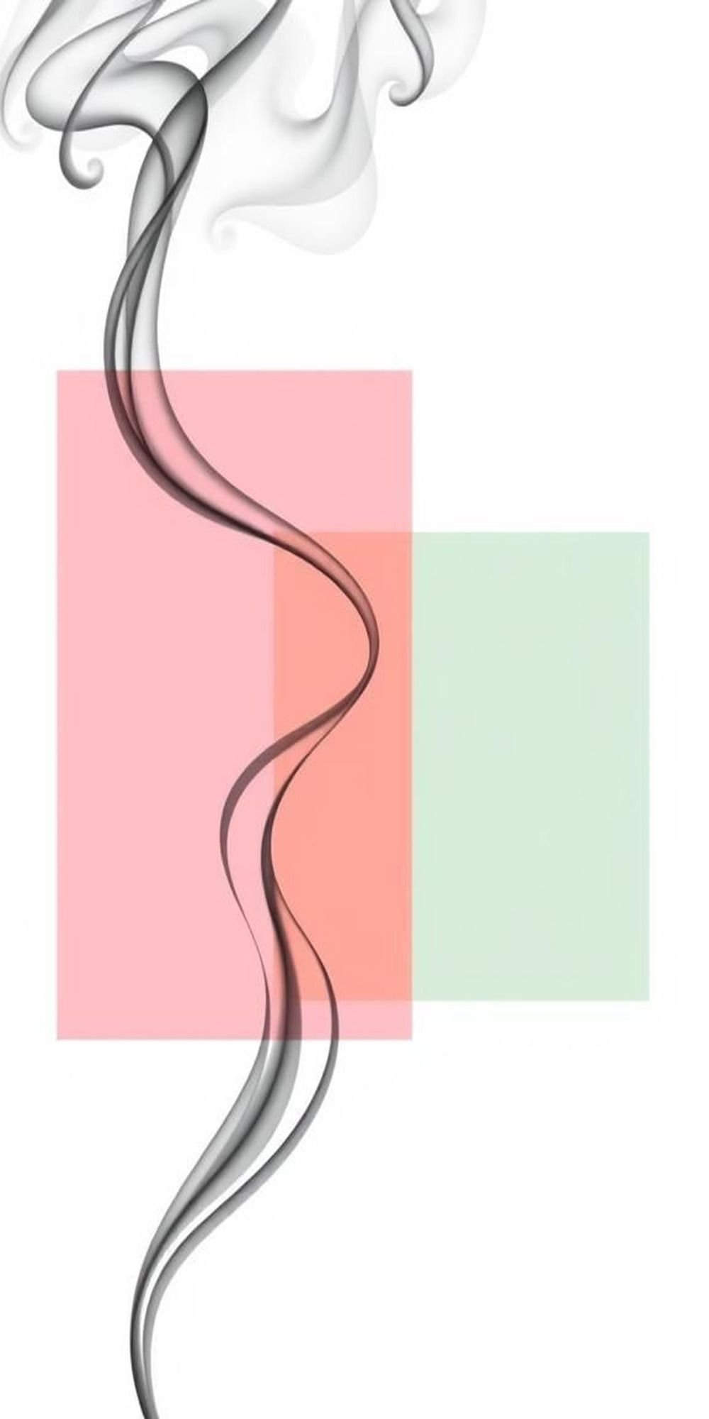 Minimal Line Art Smoke Over Pastel Blocks