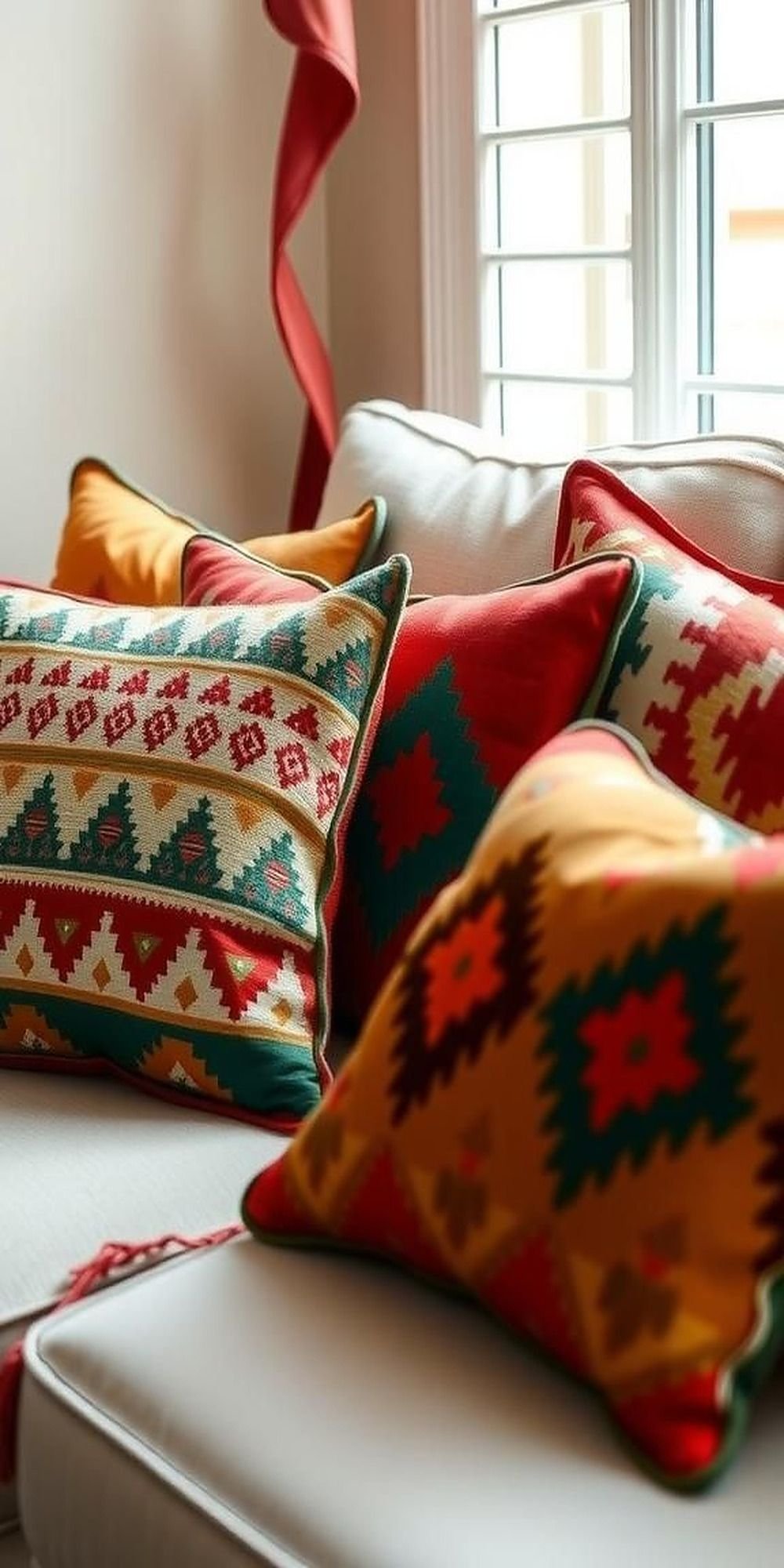 Mix of Global Patterns in Holiday Pillows