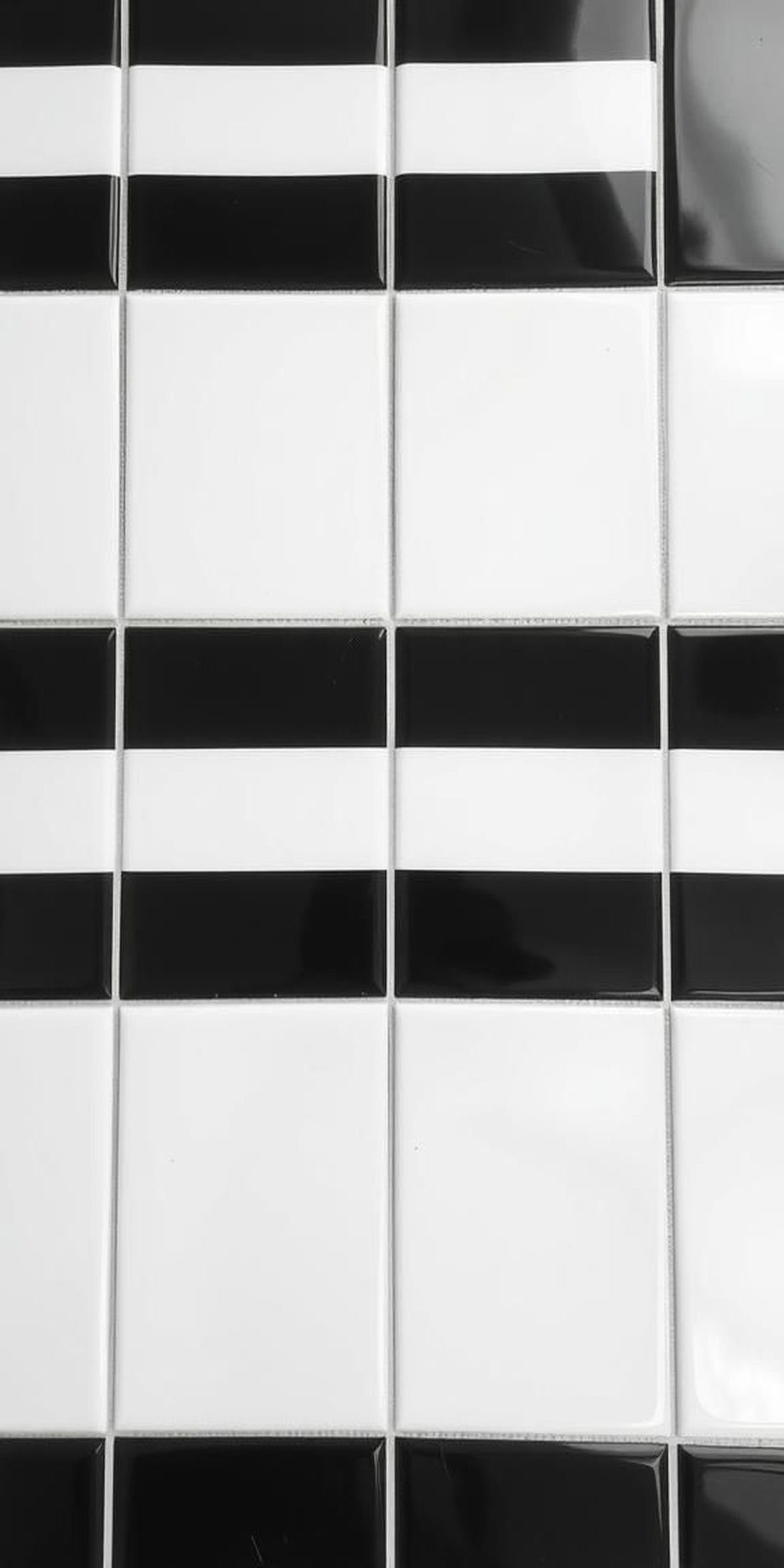 Classic Glossy Black-And-White Tile Checkerboard