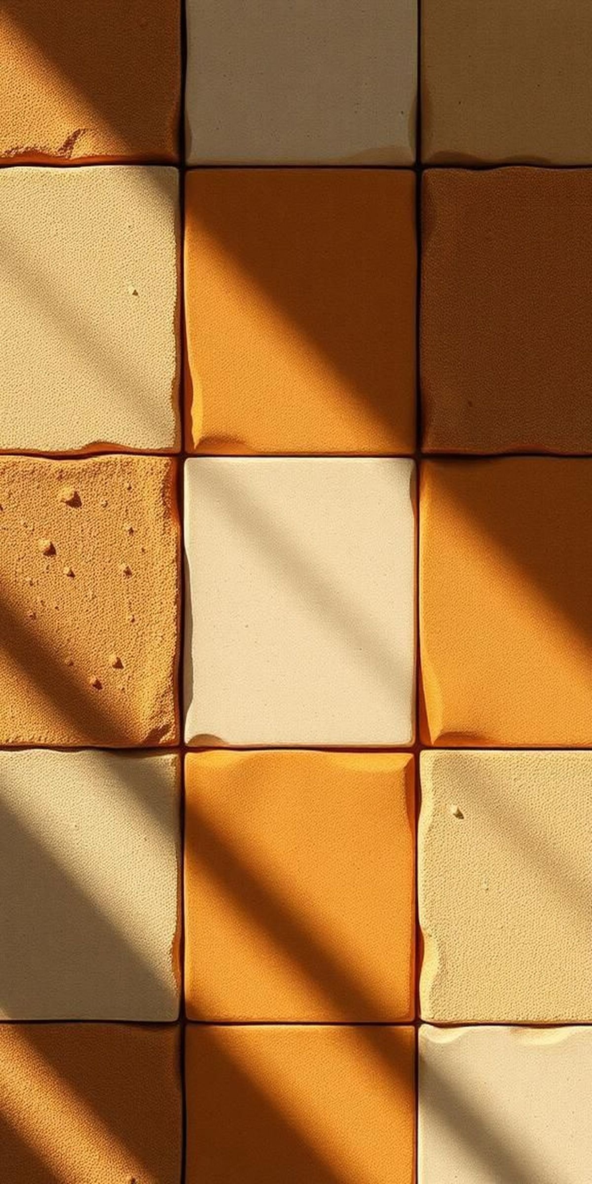 Earth-Tone Checkerboard With Desert Sand Hues