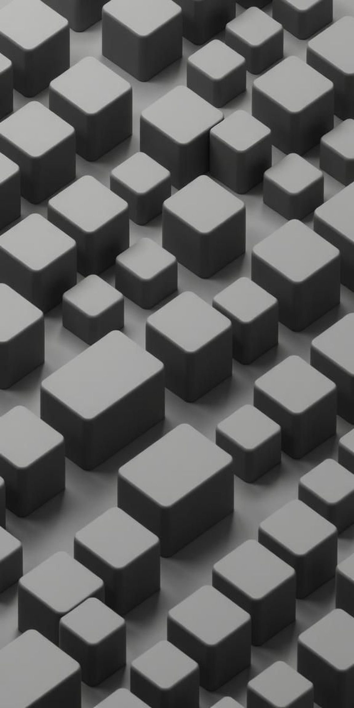 Monochrome Checkerboard Of Shadowed 3D Cubes