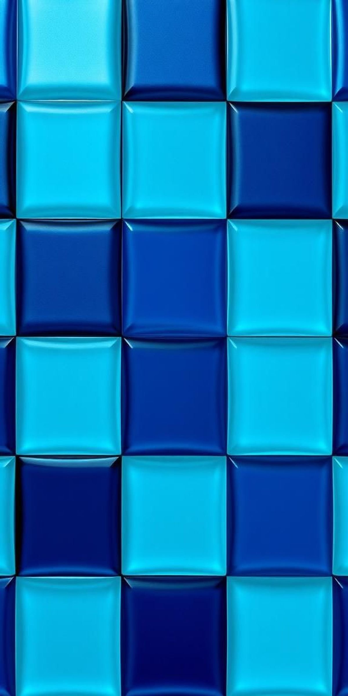 Oceanic Blue Checkerboard With Rippled Light