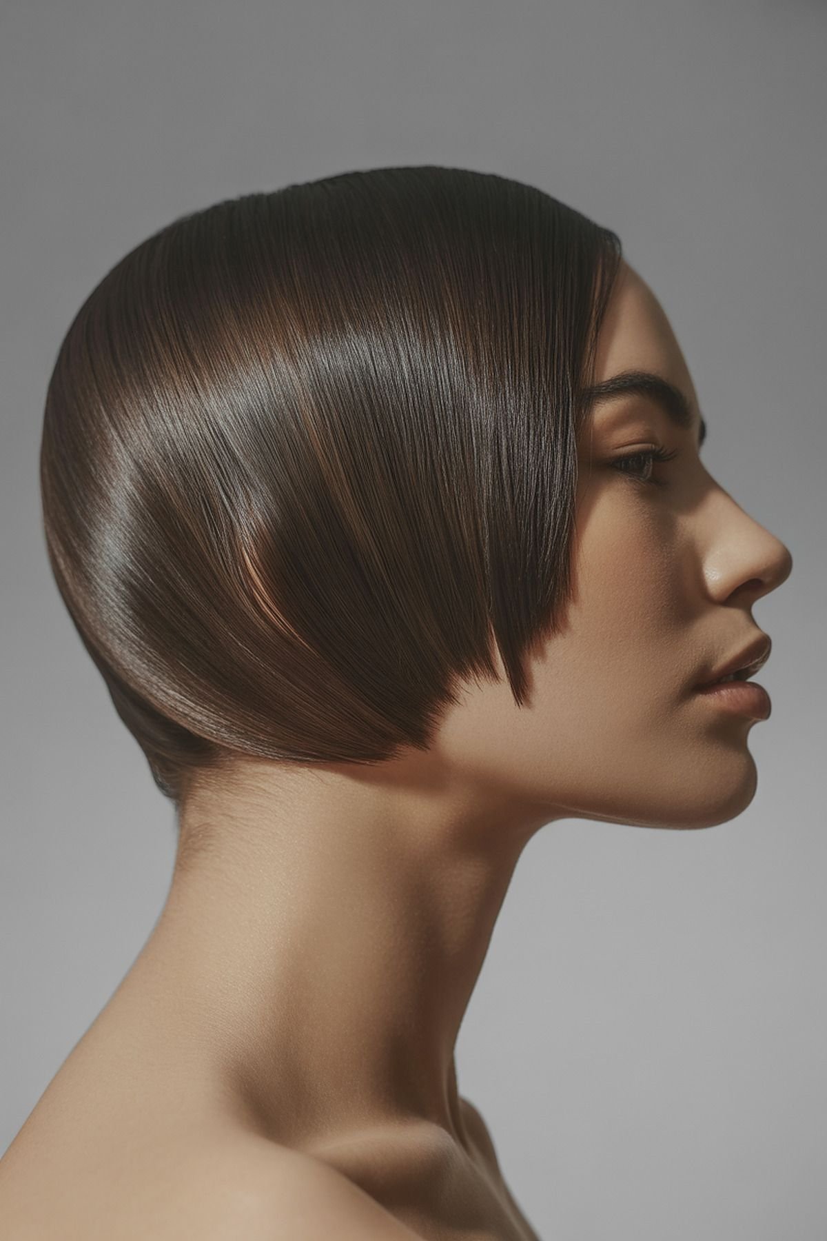 Sleek Straight Hair With Middle Part