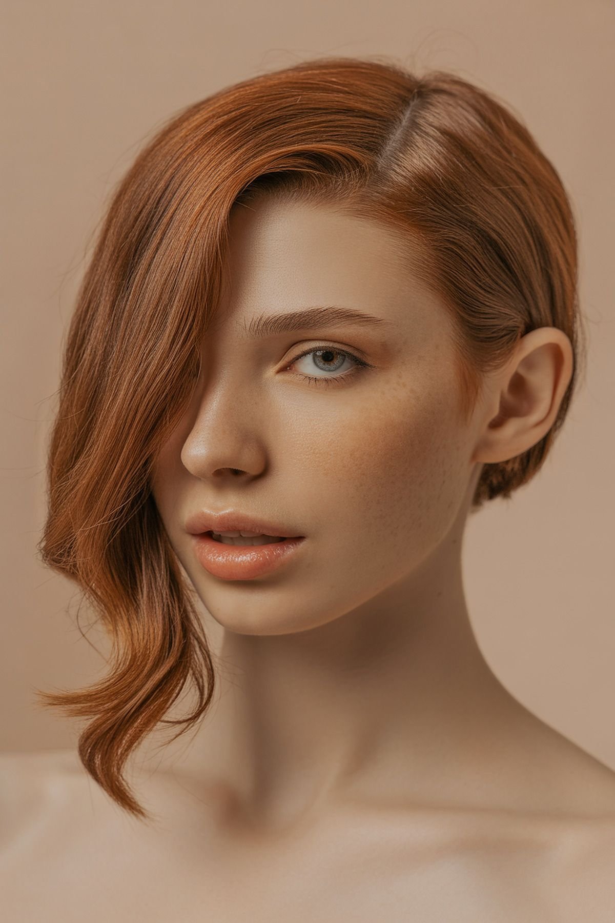 Textured Bob With Side Swept Bangs