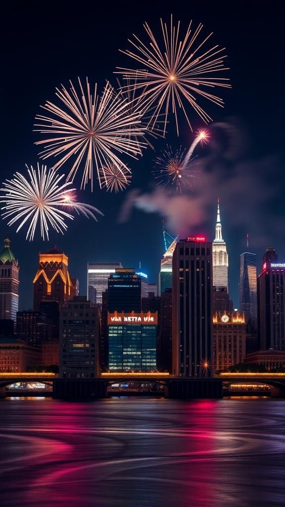 Fireworks Crown A Glittering Metropolitan Horizon
