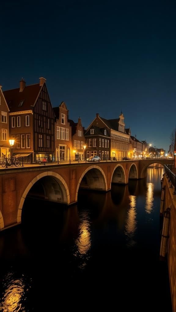 Lantern-Lit Canals Threading Through A Silent City