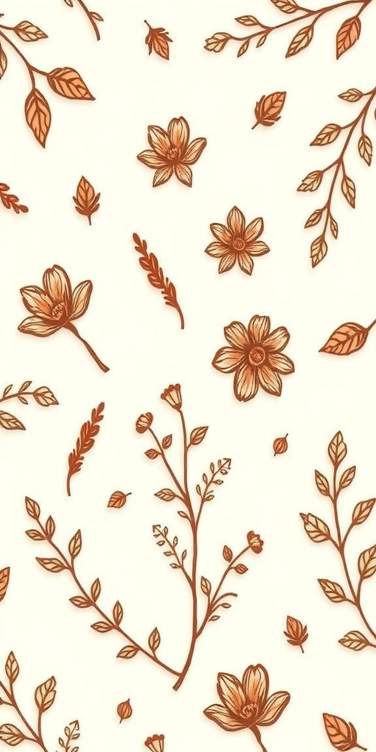Hand-Drawn Floral and Leaf Motifs