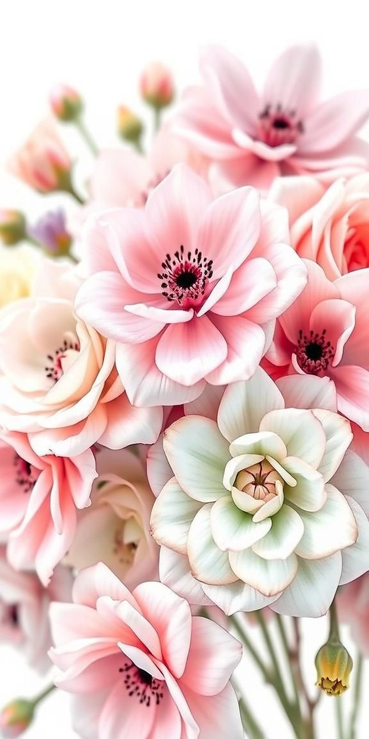 Soft Watercolor Pastel Blooms