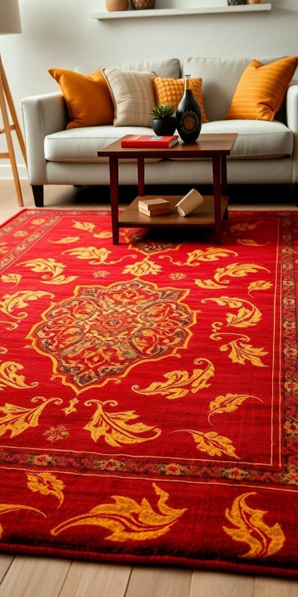 Feature a Statement Rug With a Fall-Inspired Pattern