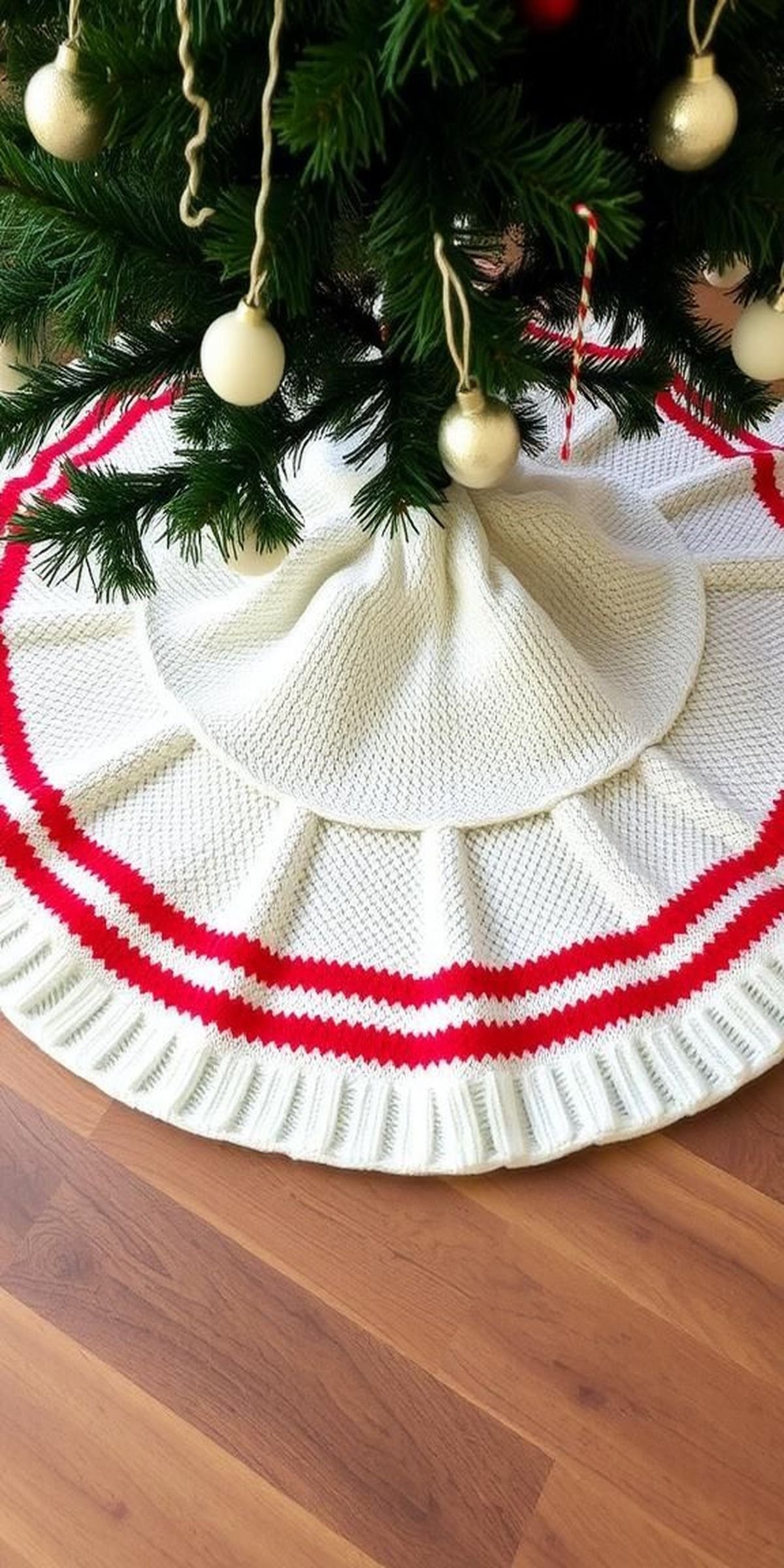 Recycled Sweater Tree Skirt For Upcycled Charm