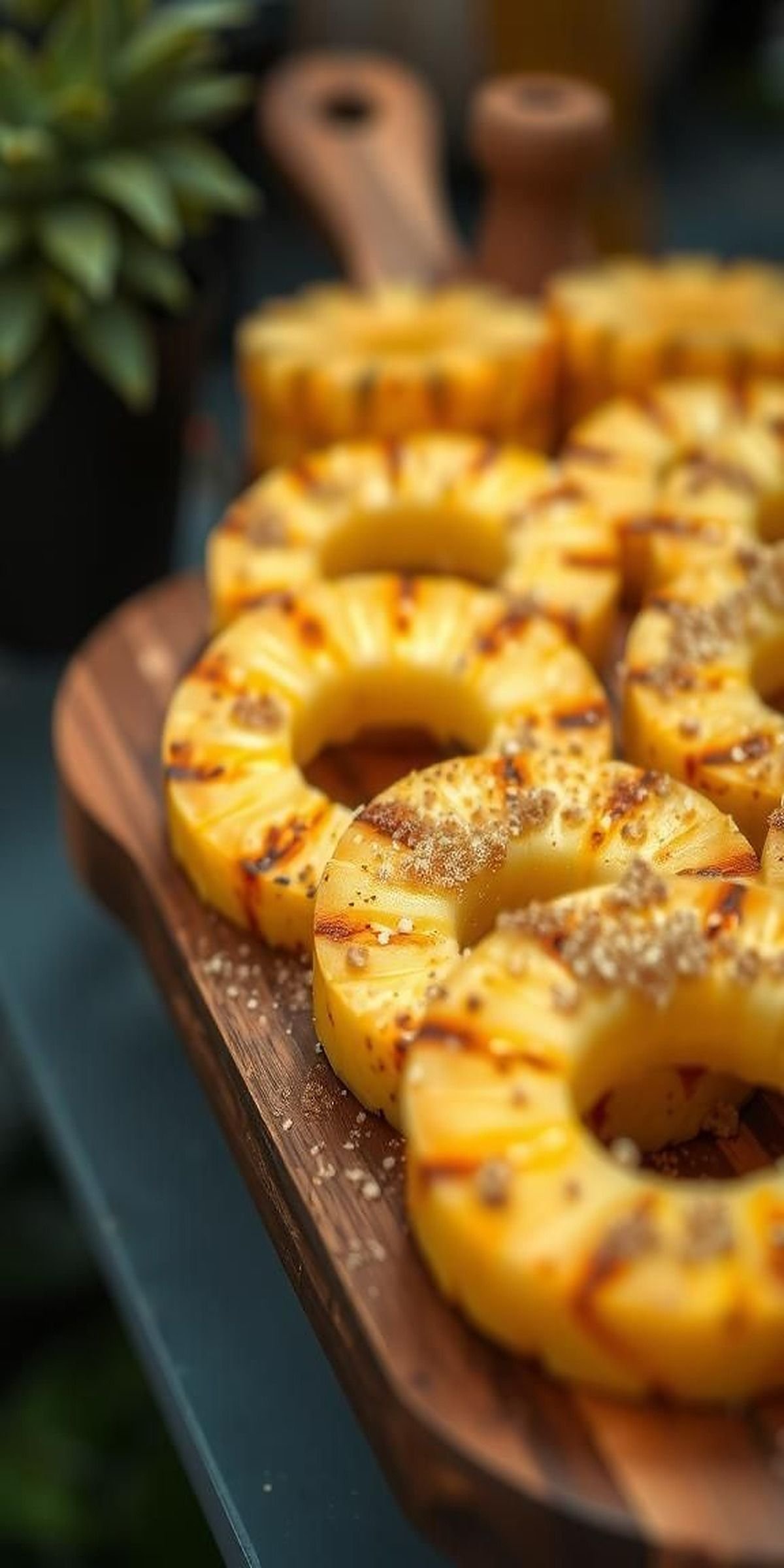 Grilled Pineapple Rings With Cinnamon Sugar