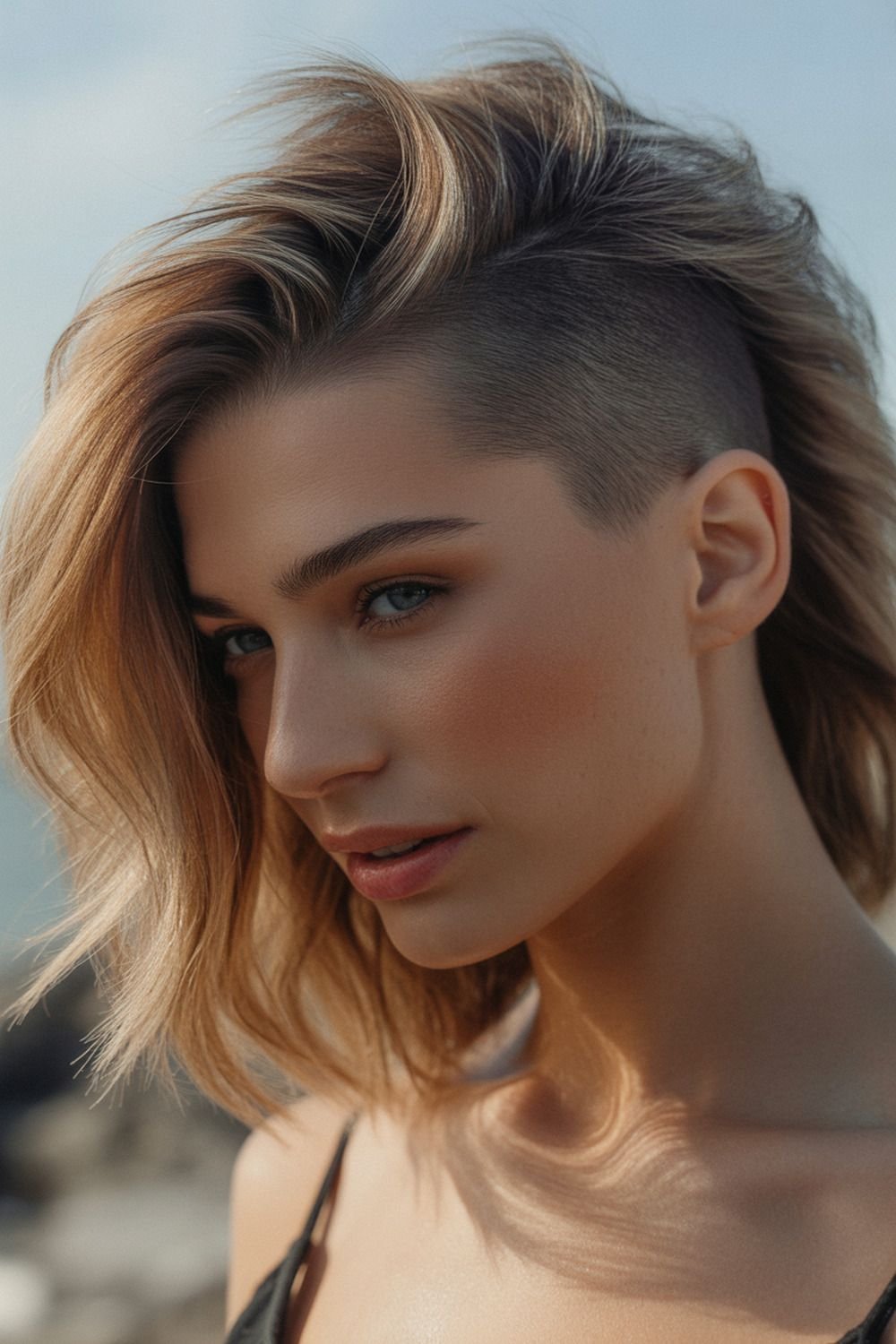 Feathered Undercut With Light Wispy Ends