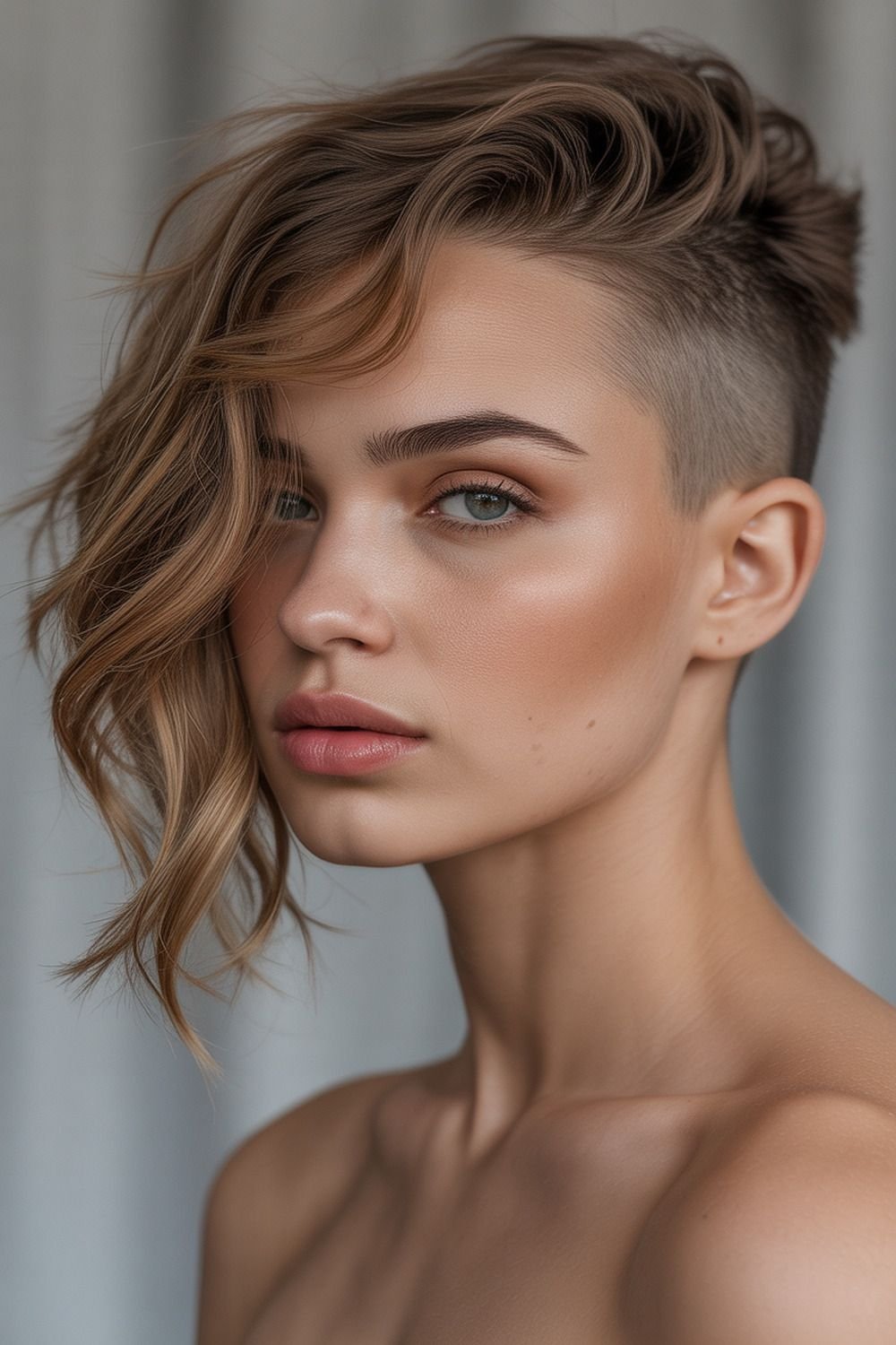 Side-Swept Undercut With Asymmetrical Layers