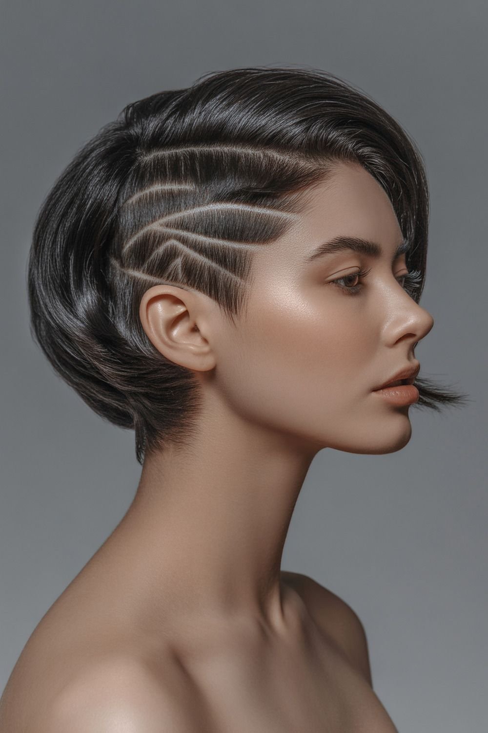 Undercut With Glossy Jet-Black Finish