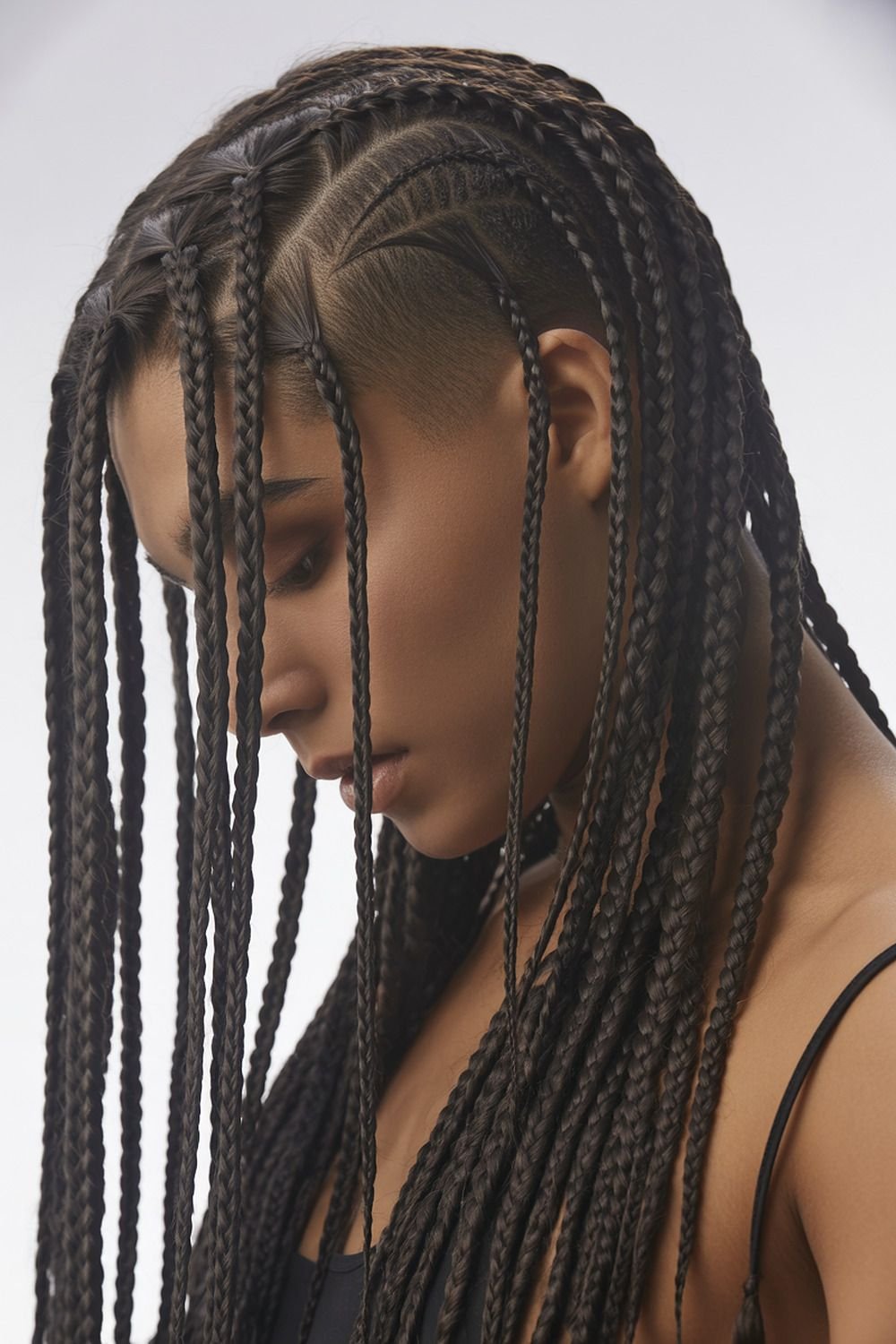 Undercut With Long Braided Top For Drama