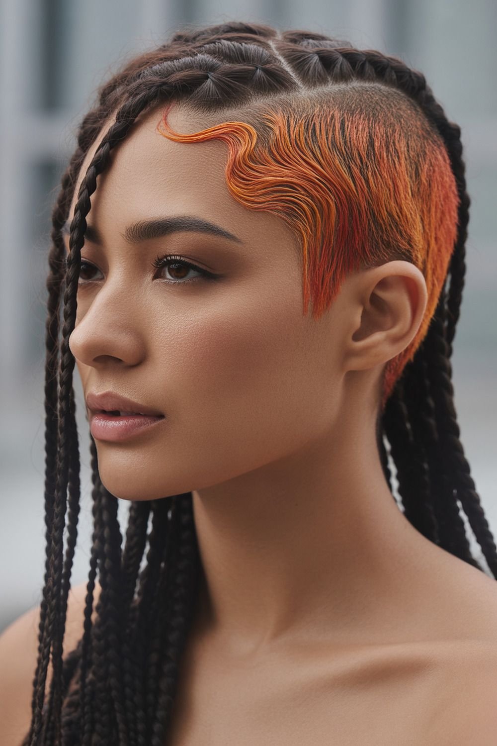 Undercut With Side Flaming Highlights