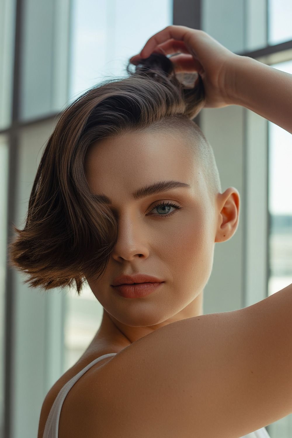 Undercut With Soft Waves And Side Part