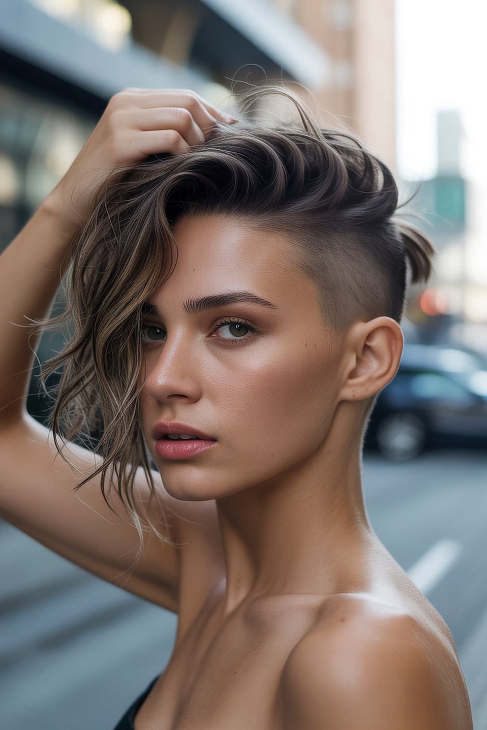 Undercut With Tousled Pixie Top For Effortless Edge