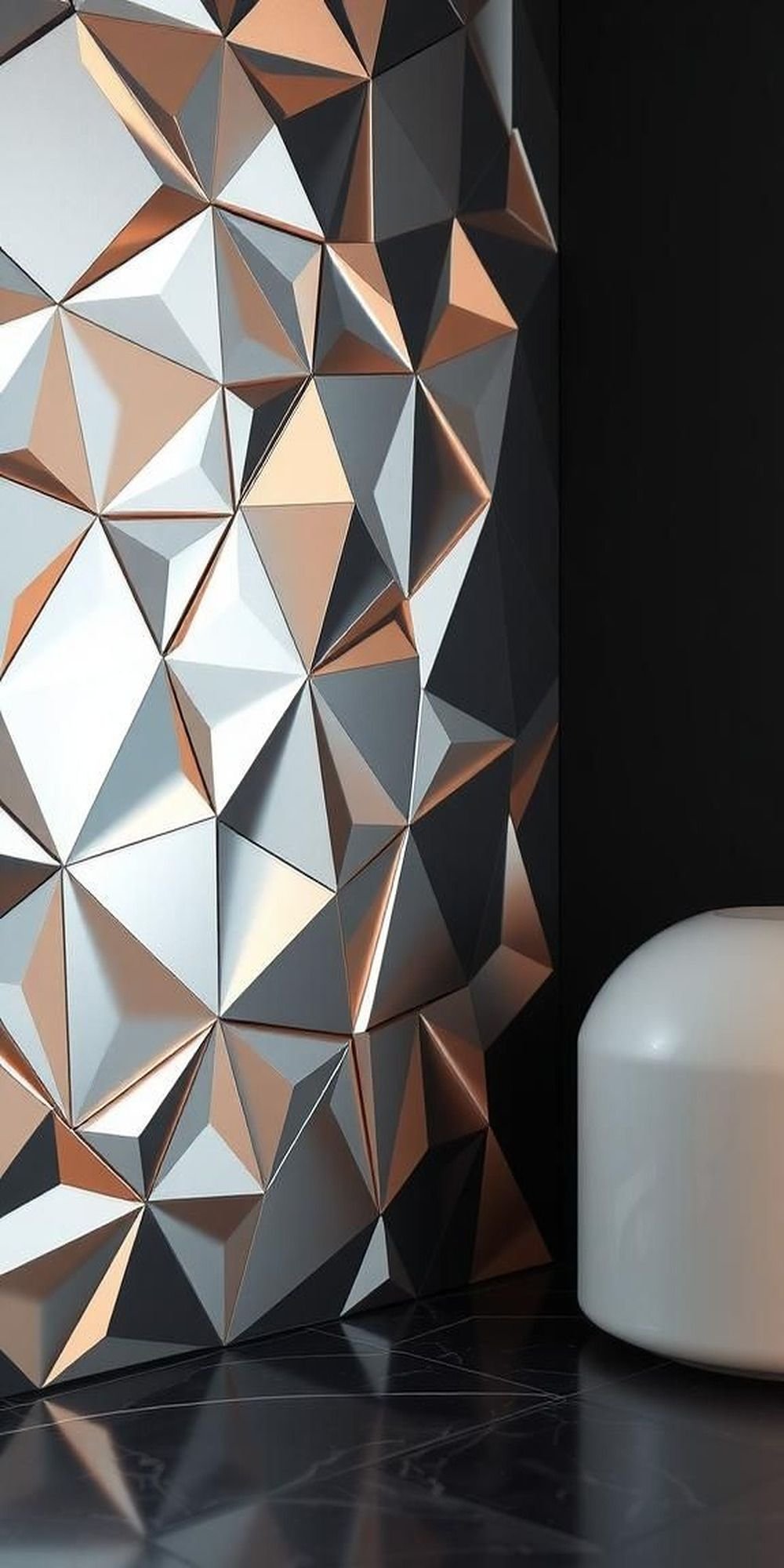 Abstract Polygonal Shapes With Metallic Highlights