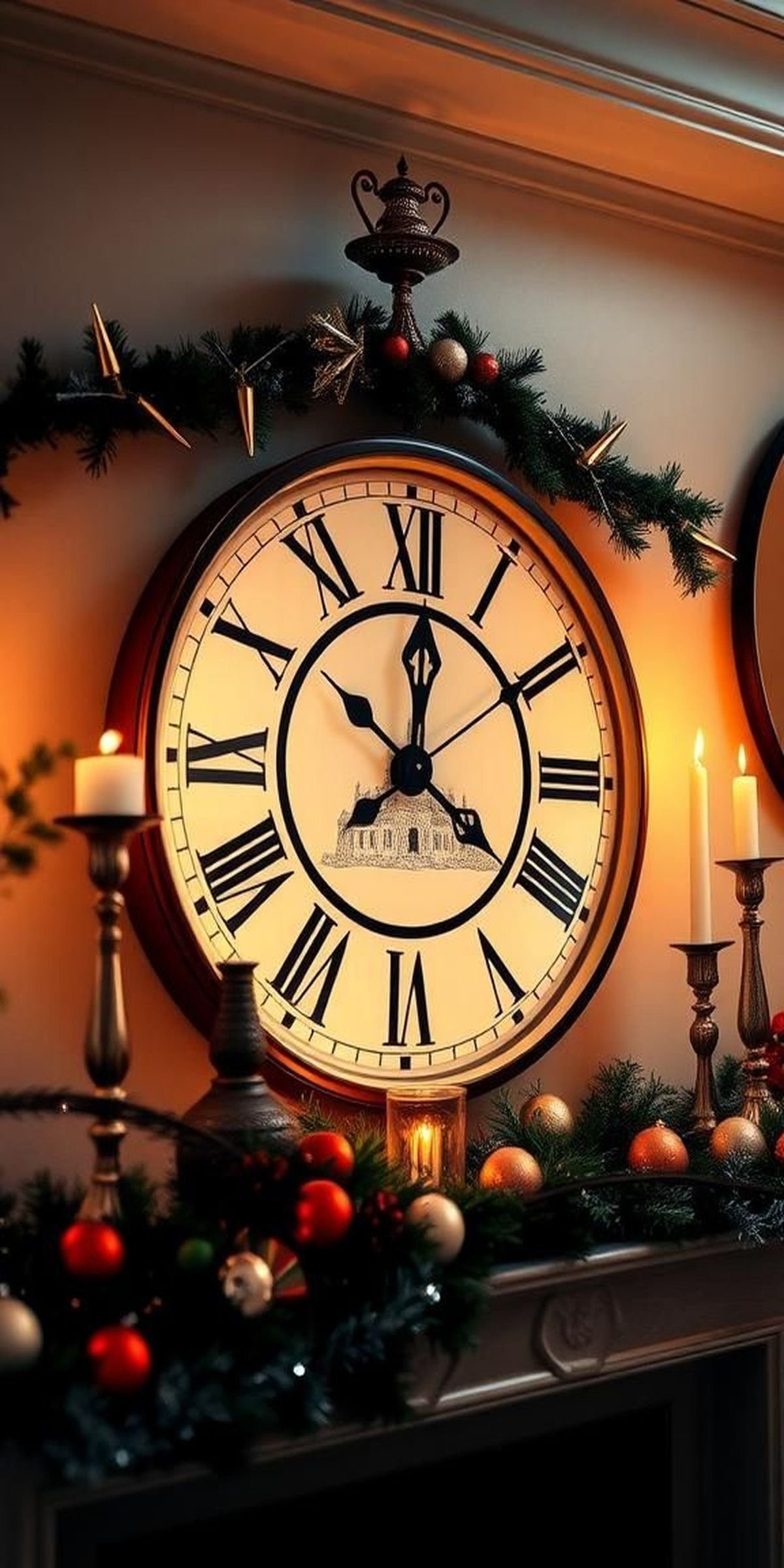 Clock Motifs Signaling New Year's Countdown