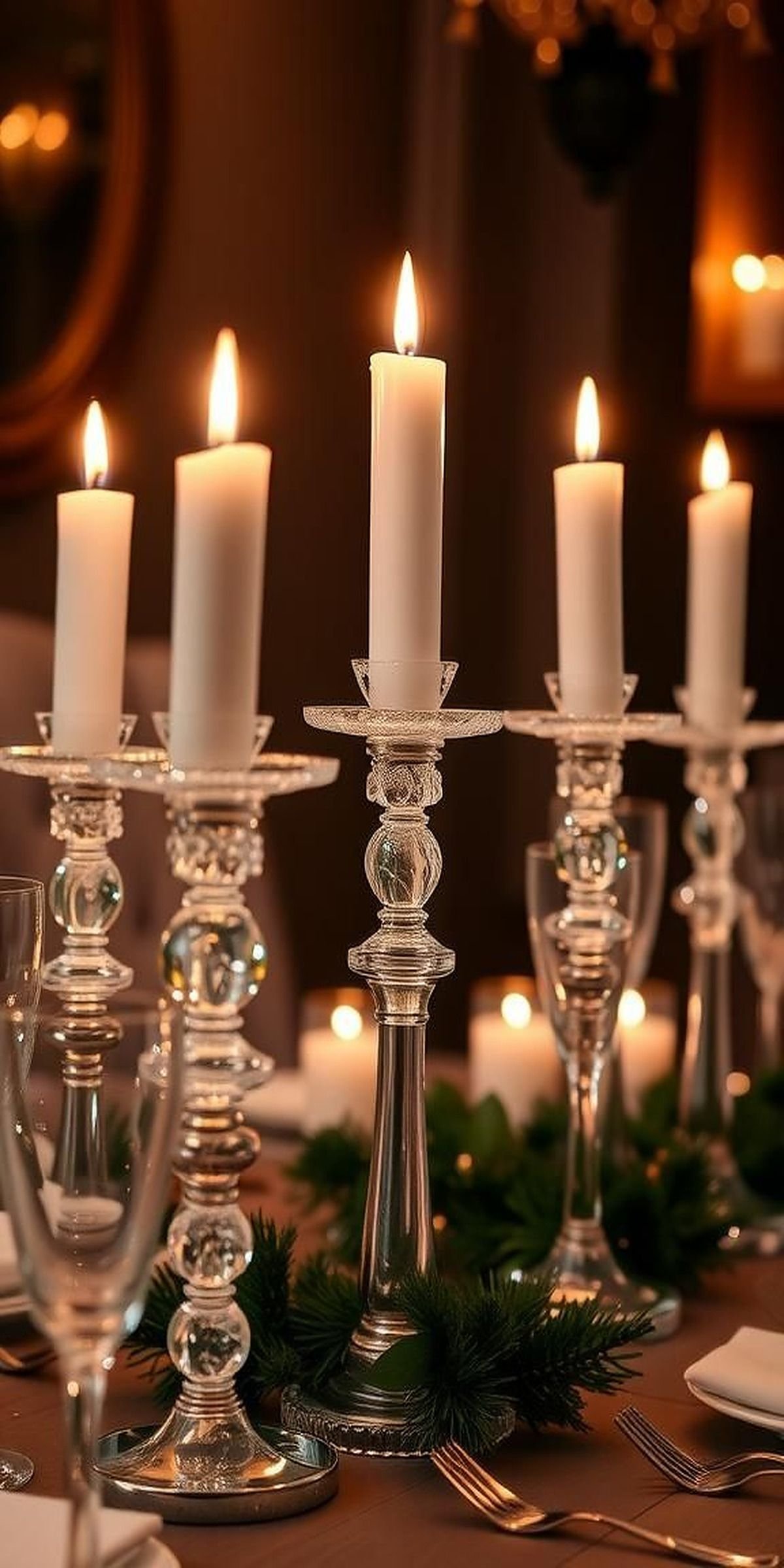 Gleaming Crystal Candle Holders For Ambiance