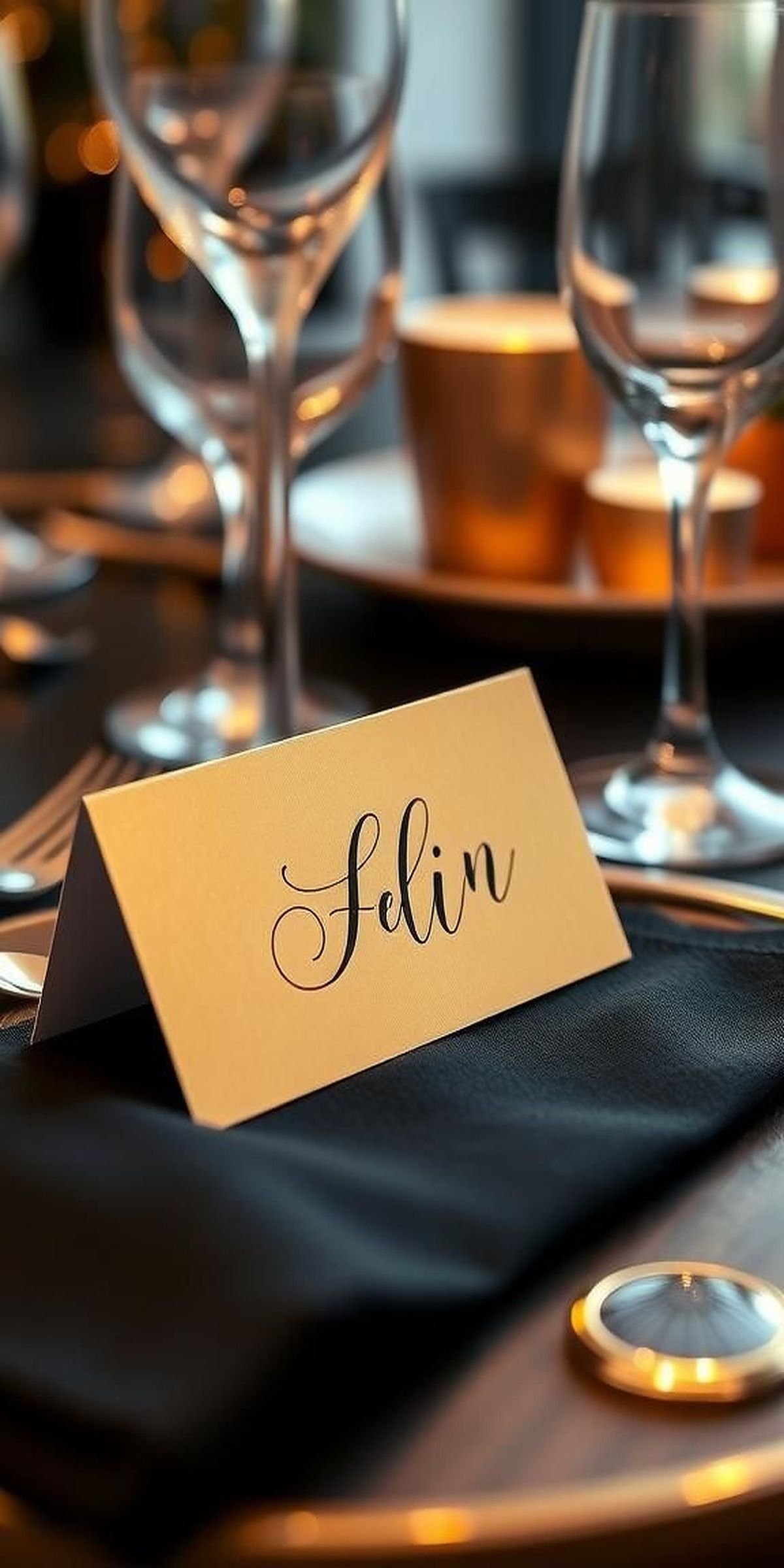 Personalized Place Cards In Sleek Metallic Styles