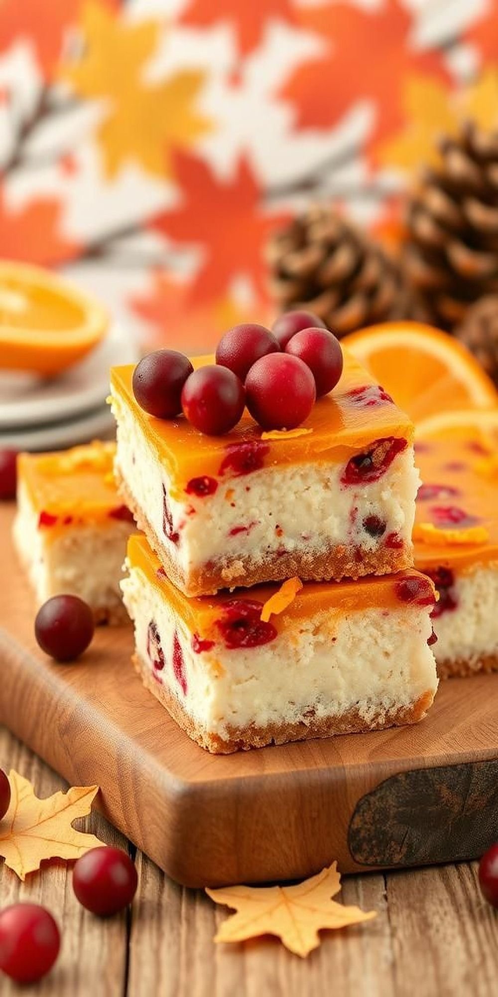 Cranberry Orange Cheesecake Bars