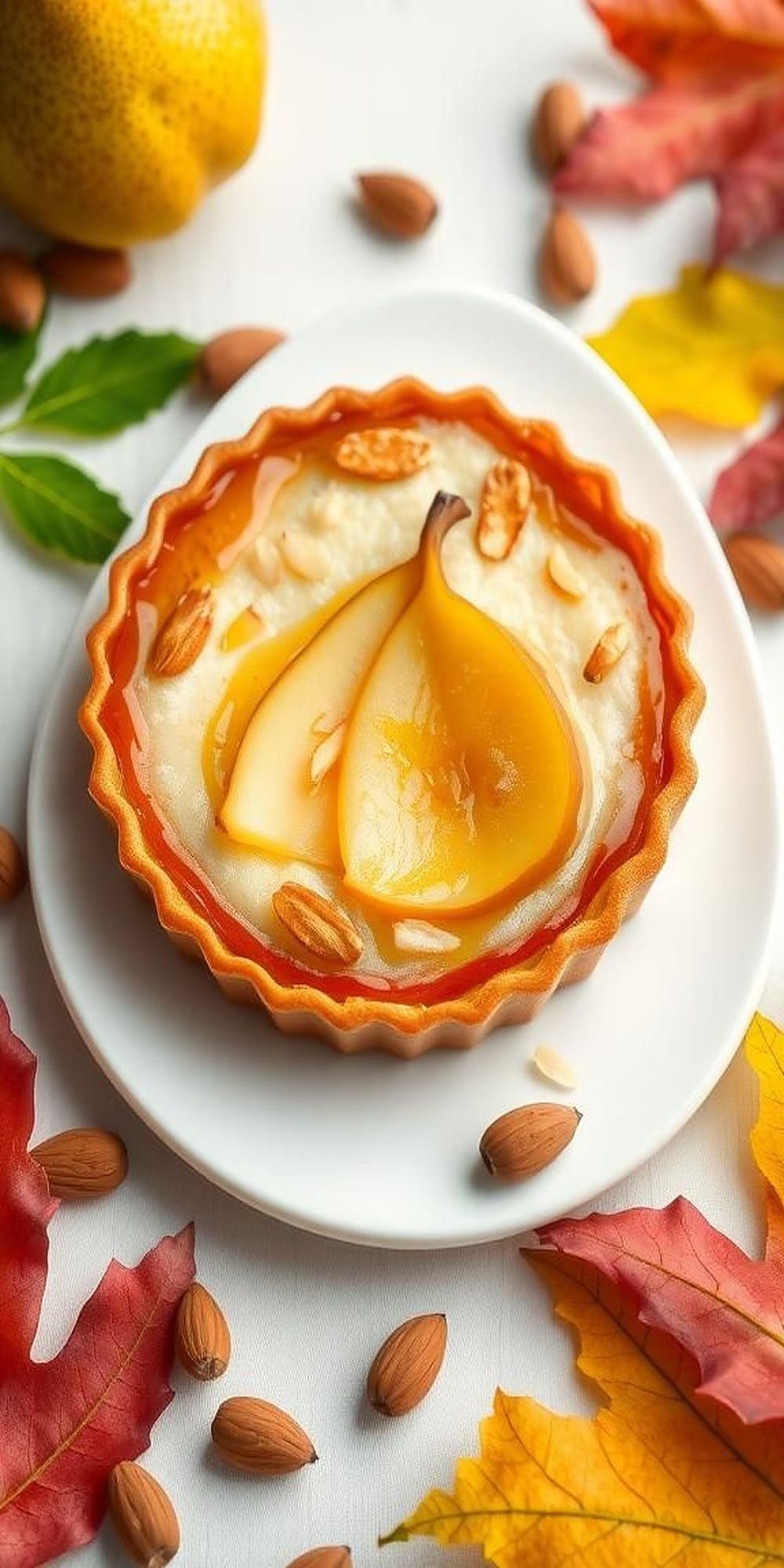 Pear and Almond Tart With Honey Glaze