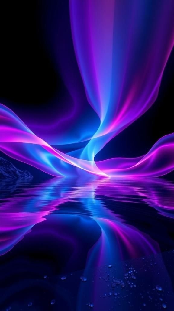 Neon Prism Aurora Over Liquid Chrome