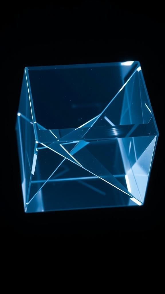 Rainbows Trapped Inside Transparent Tesseract Cube