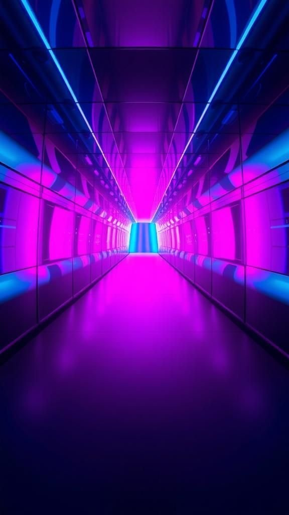 Retro Holographic Tunnel With Chromatic Scanlines
