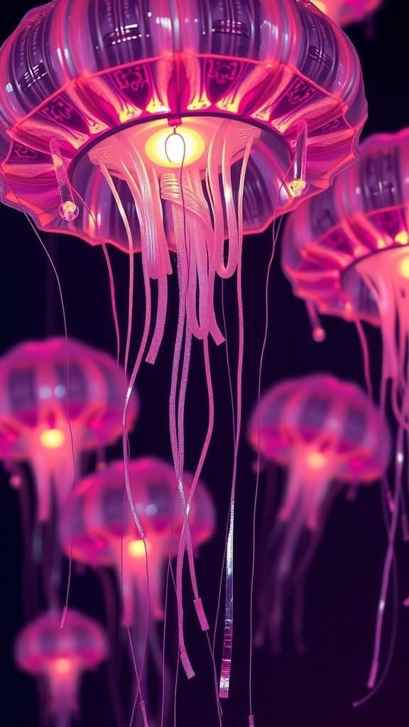 Zero-Gravity Jelly Lanterns In Holo Aquarium