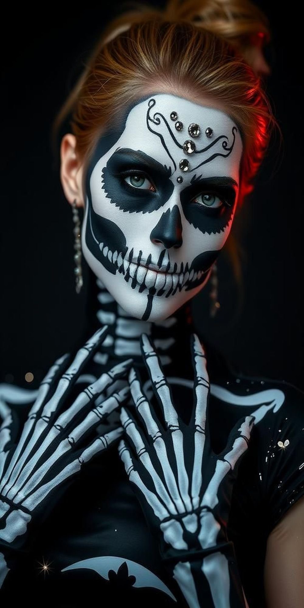 Glam Skeleton With Glitter And Rhinestones