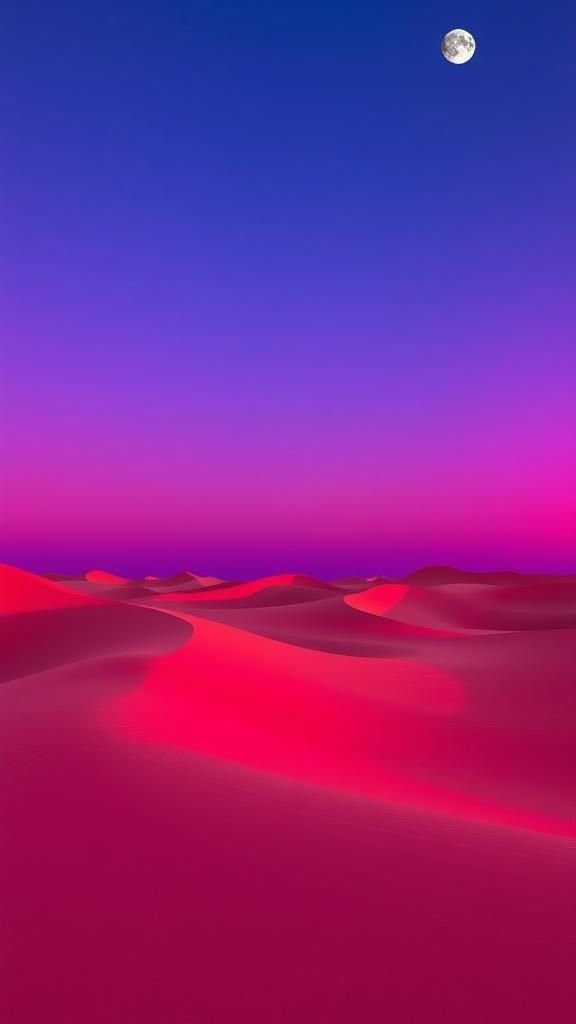 Glowing Desert Dunes Under Gradient Sky