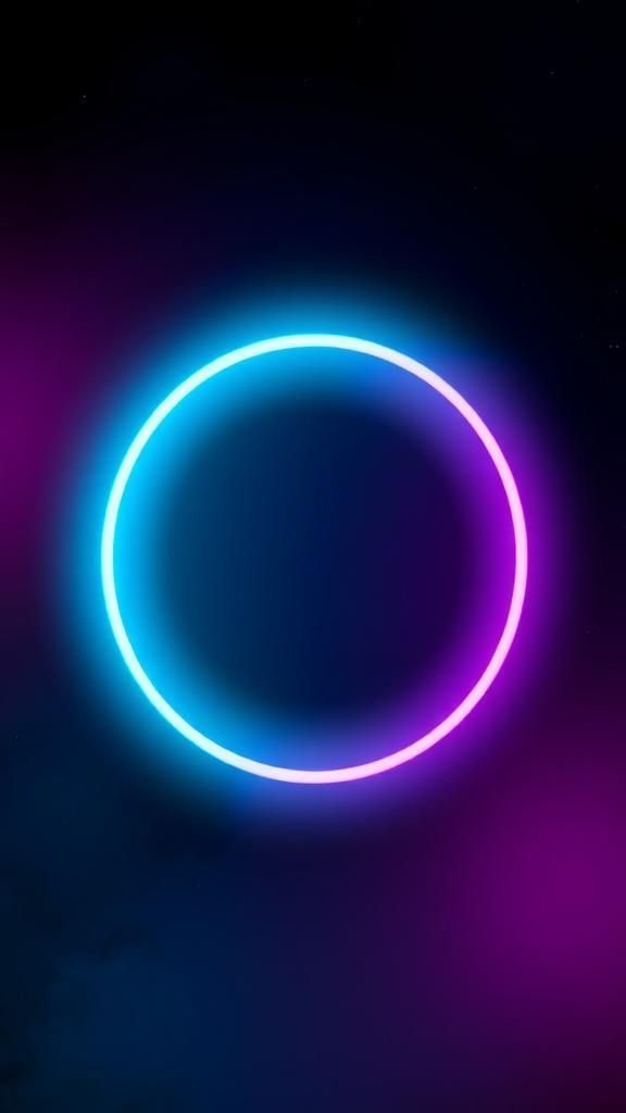 Minimal Neon Ring On Cosmic Black