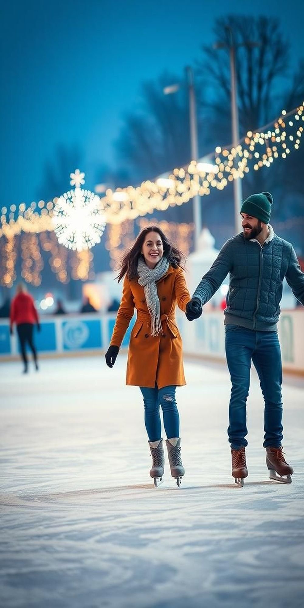 Ice Skating Hand-In-Hand